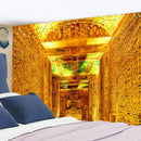 Golden egyptian pharaoh tapestry hieroglyphic wall art bedroom decor