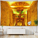 Golden egyptian pharaoh tapestry hieroglyphic wall art bedroom decor