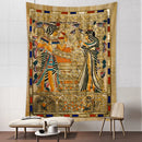 Golden egyptian pharaoh tapestry hieroglyphic wall art bedroom decor