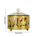 Golden eid mubarak metal fruit snack tray with lid dining room bowl