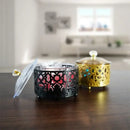 Golden eid mubarak metal fruit snack tray with lid dining room bowl
