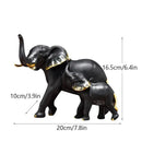 Golden family elephant resin figurine living room lucky decor