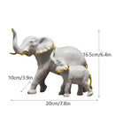 Golden family elephant resin figurine living room lucky decor