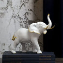 Golden family elephant resin figurine living room lucky decor