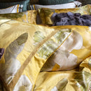 Golden floral satin jacquard bedding set bedroom duvet cover