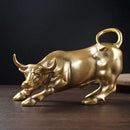 Golden fortune resin sculpture office desk bull decor