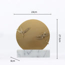 Golden geometric insect figurine set living room decor