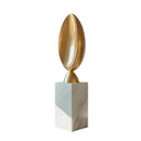 Golden geometric tree hole sculpture on volcanic rock living room decor
