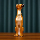 Golden greyhound metal sculpture living room handcrafted figurine