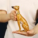 Golden greyhound metal sculpture living room handcrafted figurine