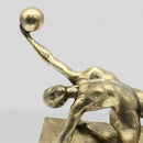 Golden gymnast figurine ball decor living room metallic sculpture