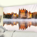 Golden hall psychedelic tapestry yellow & red living room wall art