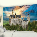Golden hall psychedelic tapestry yellow & red living room wall art