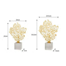 Golden hollow tree coral sculpture living room decor