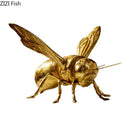 Golden honeybee insect statue living room metallic decor