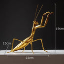 Golden honeybee insect statue living room metallic decor