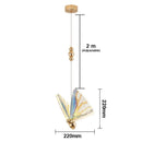 Golden iridescent butterfly pendant light for living room