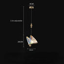 Golden iridescent crystal butterfly pendant lamp bedroom lighting