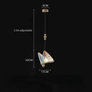 Golden iridescent crystal butterfly pendant lamp bedroom lighting