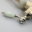 Golden jade & diamond handle kitchen faucet with swivel pull