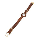 Golden Leather Dog Collars with Apple AirTag Slot