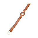 Golden Leather Dog Collars with Apple AirTag Slot