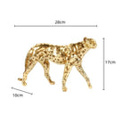 Golden leopard cheetah animal sculpture living room decor