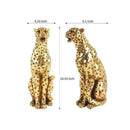 Golden leopard cheetah animal sculpture living room decor