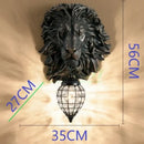 Golden lion head king crystal wall lamp for bedroom cage pendant