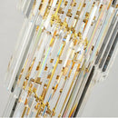 Golden luxury spiral crystal chandelier staircase multi tier light