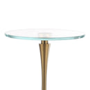 Golden Marble & Metal Table with Pedestal Base