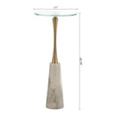 Golden Marble & Metal Table with Pedestal Base