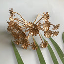 Golden metallic berry stamen green plant foliage for living room decor