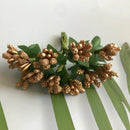 Golden metallic berry stamen green plant foliage for living room decor