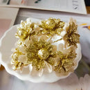 Golden metallic berry stamen green plant foliage for living room decor