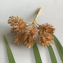 Golden metallic berry stamen green plant foliage for living room decor