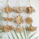Golden metallic berry stamen green plant foliage for living room decor