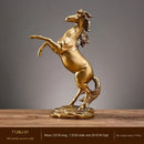 Golden metallic horse resin sculpture living room animal decor