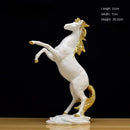 Golden metallic horse resin sculpture living room animal decor