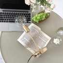 Golden modern led desk lamp bedroom textured glass light