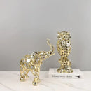 Golden openwork animal sculpture tiger figurine living room decor