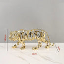 Golden openwork animal sculpture tiger figurine living room decor
