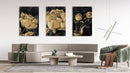 Golden Peonies Set of 3 Prints Modern Wall Art Modern Artwork