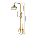 Golden polished shower head with handheld spray bathroom system