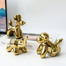 Golden porcelain balloon animal desk ornament living room decor