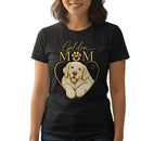 Golden Retriever Mom Graphic T-Shirt Cotton Women's Casual Dog Lover Top
