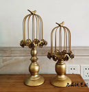 Golden rose birdcage style ornament dining room candle holder