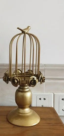 Golden rose birdcage style ornament dining room candle holder