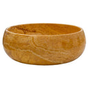 Golden Sienna Travertine Natural Stone Vessel Sink - Filled and Polished 16x6 in