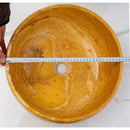 Golden Sienna Travertine Natural Stone Vessel Sink - Filled and Polished 16x6 in